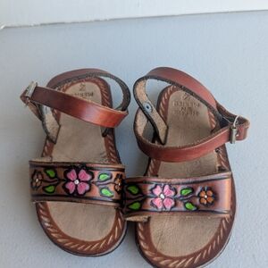 Brown Floral Kids Sandals